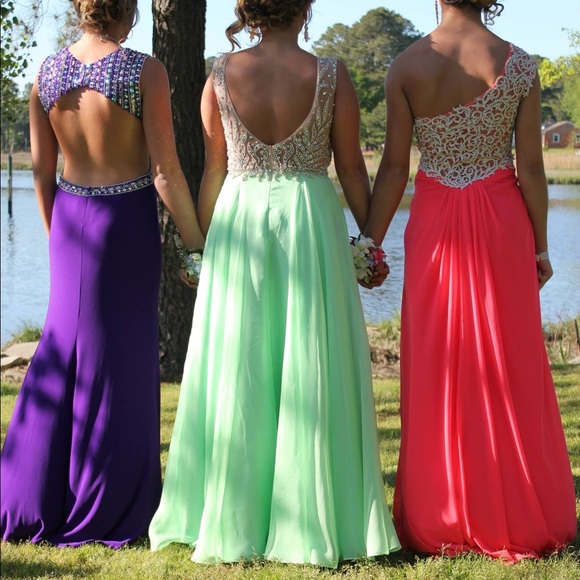 Purple and sequence Prom Dress - Picture 5 of 5